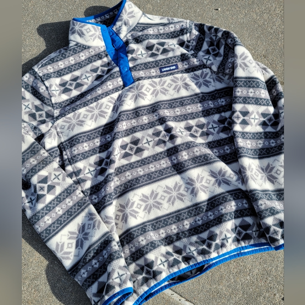Lands' End Men's Heritage Fleece Jacket Size Large